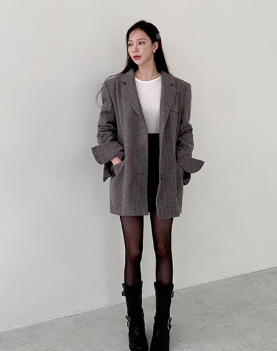 495-누빔 오버핏 울 자켓 / 495-Quilted Oversized-Fit Wool Jacket