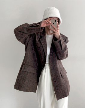 495-누빔 오버핏 울 자켓 / 495-Quilted Oversized-Fit Wool Jacket